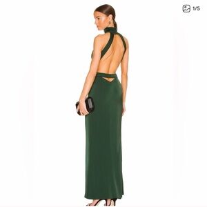 NBD Backless Green Maxi Dress